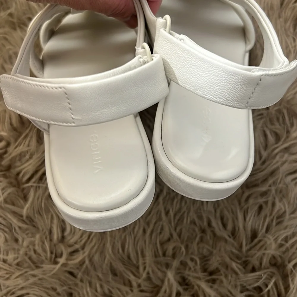 Vince Rava Leather Fisherman White Strappy Sandals 9.5 - Picture 13 of 13